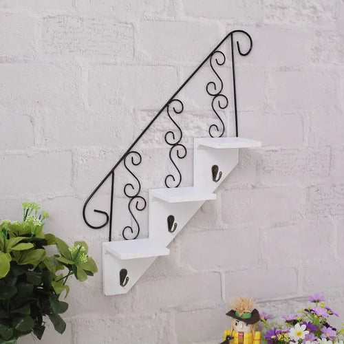 BowLift | Scandinavian Wind Iron Hanging Hook Shelf with Flower Pot Holders