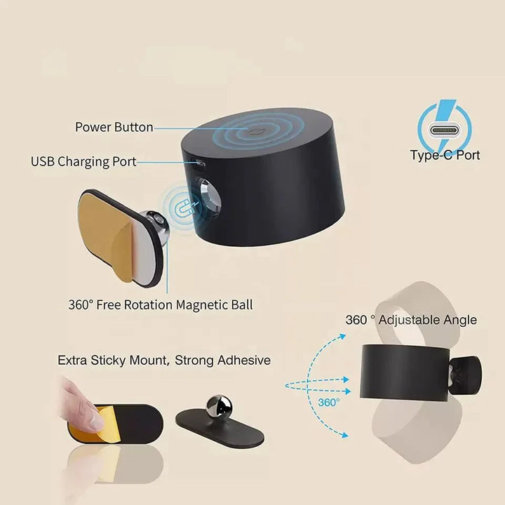 BowLift | ZENLAMP – Wireless 360° Rotating LED Lamp for Flexible Lighting