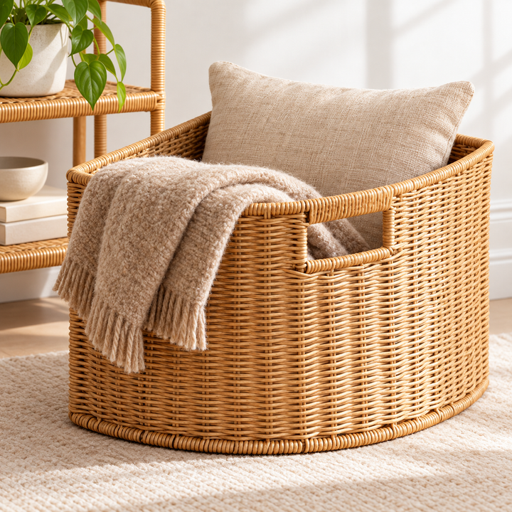 Corner Woven Storage Basket Organizer Bowlift