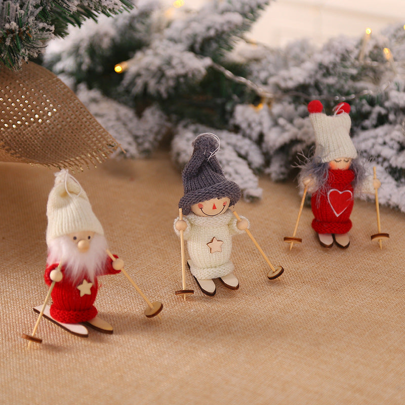 BowLift | Creative Christmas Decoration Wooden Ski Doll