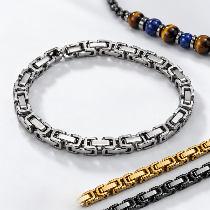 Chunky Rectangular Link Chain Bracelet Bowlift