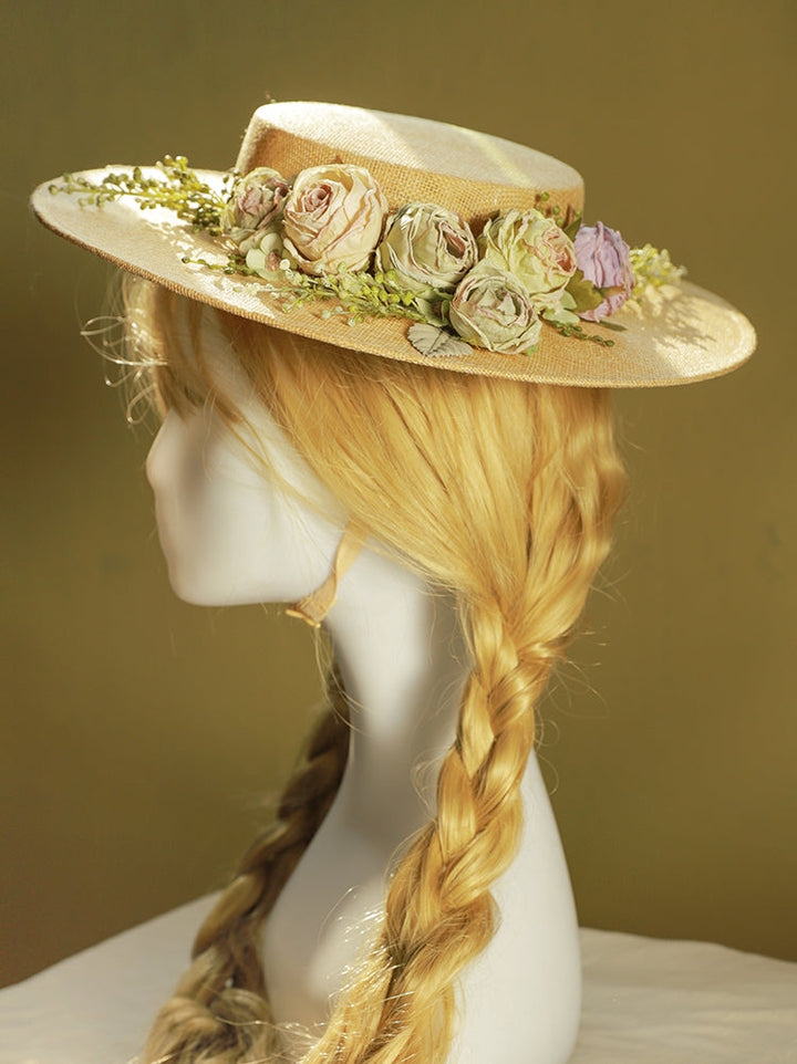 BowLift | Handmade French Hat, Retro And Elegant Hollow Flower Forest Style Flat Hat