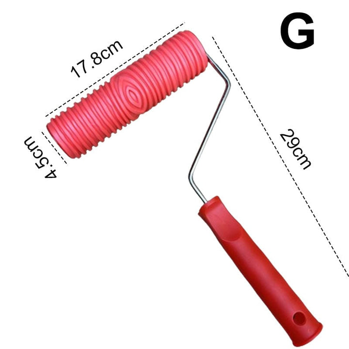 BowLift | Embossing Paint Roller | Patterned Wall Decoration Tool | Rubber Roller with Handle