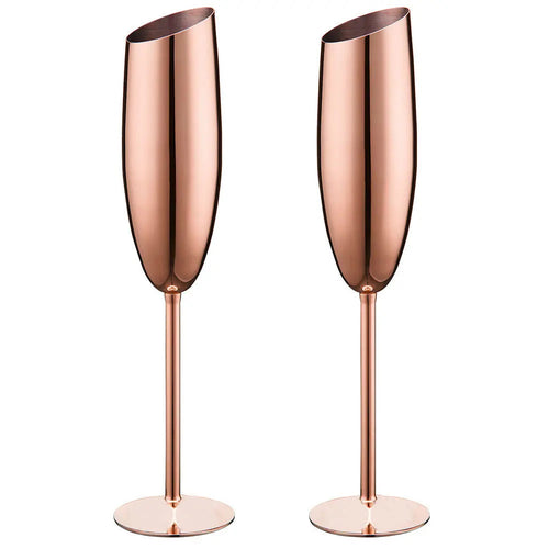 BowLift | 2 Pcs Stainless Steel Tall Champagne & Martini Glass Set for Cold Drinks
