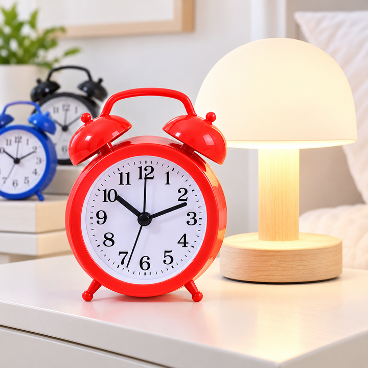 Twin-Bell Retro Analog Alarm Clock Bowlift