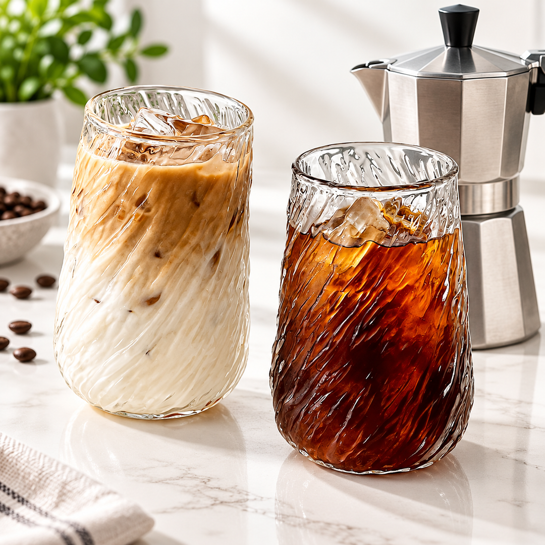 Handblown Textured Swirl Glass Tumbler Bowlift