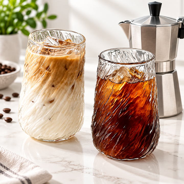 Handblown Textured Swirl Glass Tumbler Bowlift