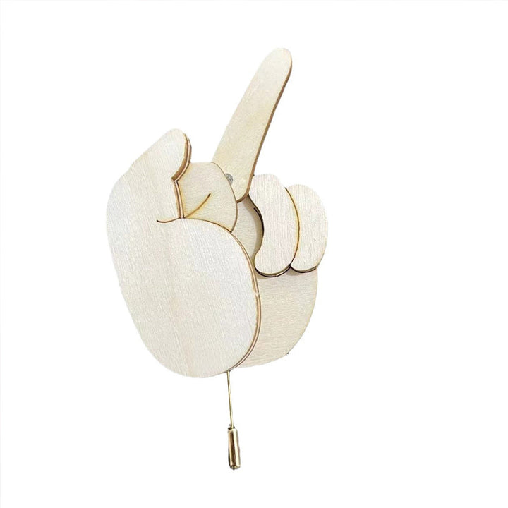 BowLift | Funny Wooden Finger Brooch
