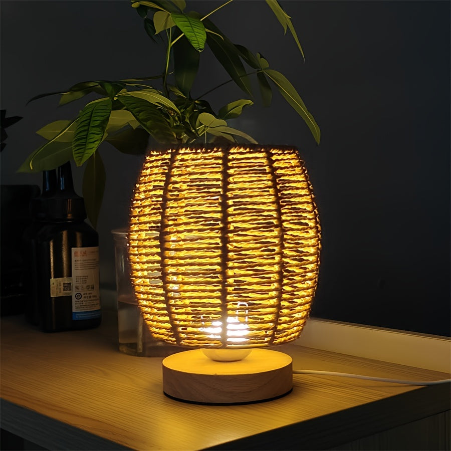 EcoLoom Table Lamp – Handmade Wood with LED Bowlift