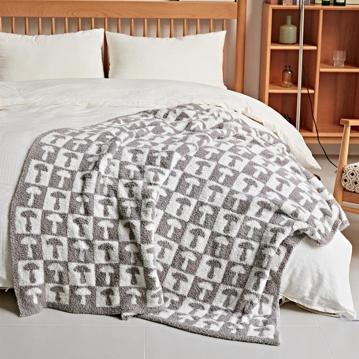 BowLift | Cozy Two Color Checkerboard Plaid Knitted Throw Blanket
