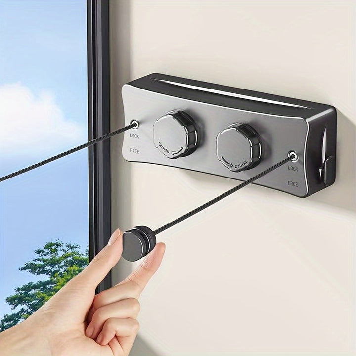 Retractable Double-Line Stainless Steel Clothesline with 5.1 m Drying Space