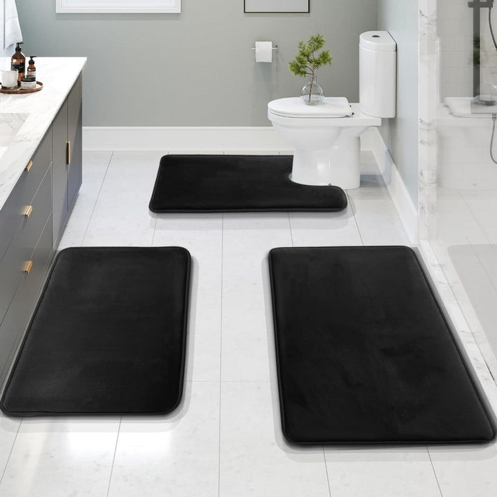 BowLift | Memory Foam Bath Mat Set | Ultra-Soft, Super Absorbent & Non-Slip for Bathroom Comfort