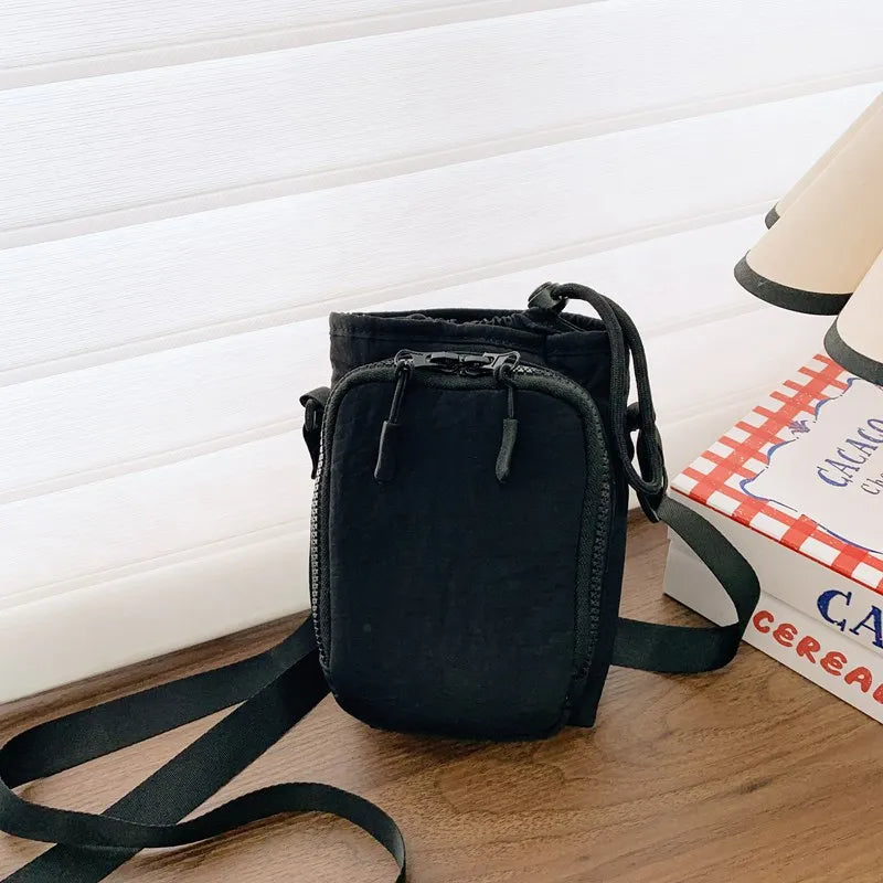 Water-Resistant Crossbody Water Bottle Bag with Front Pocket