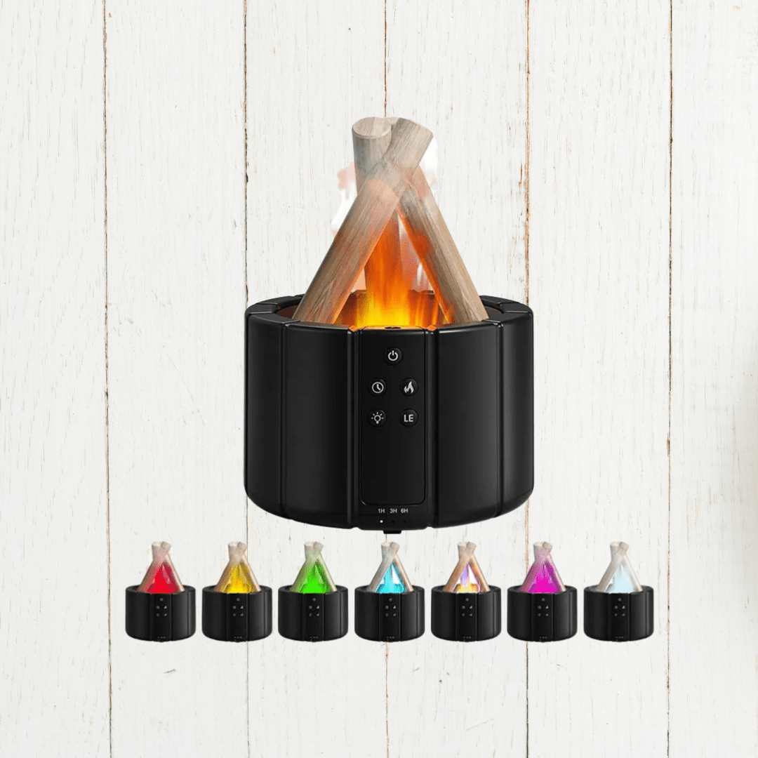 BowLift | AuroMist Ultrasonic Flame Humidifier | Cozy bonfire light humidifier with aromatherapy function