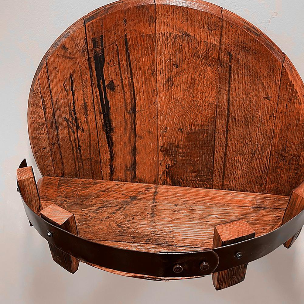 BowLift | Rustic Oak Wall Shelf for Whiskey Bottles