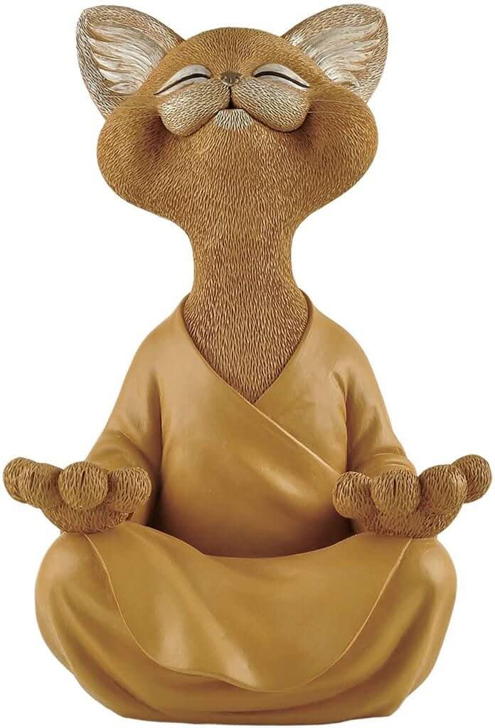 BowLift | Buddha Cat Figurine – Zen Garden Decoration