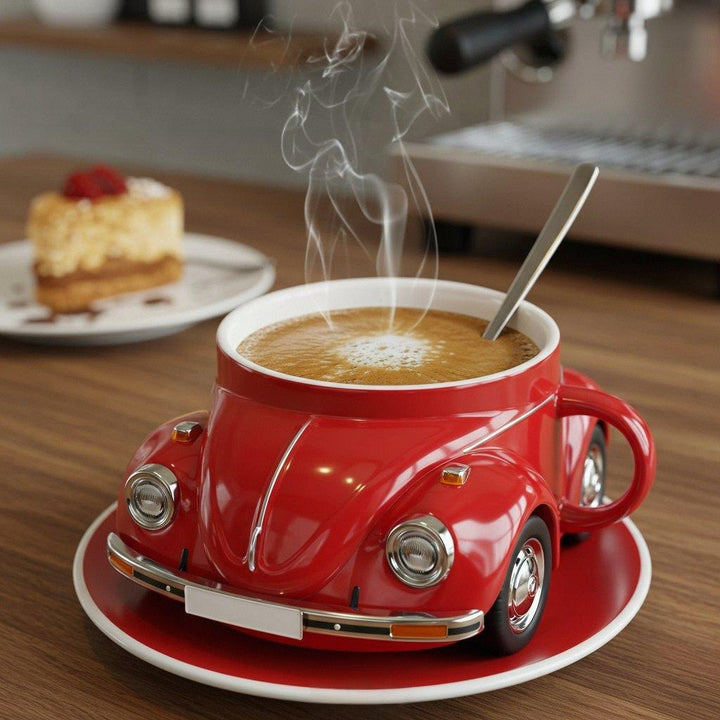 BowLift | RetroCar Ceramic Coffee Mug – Unique 3D Design for Coffee & Tea