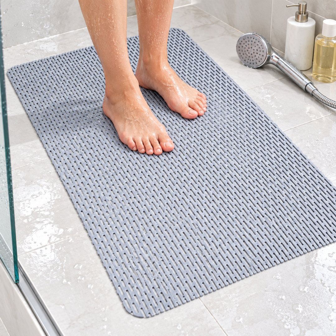 Anti-Slip Quick-Dry Shower Drainage Bath Mat with Rounded Corners Bowlift