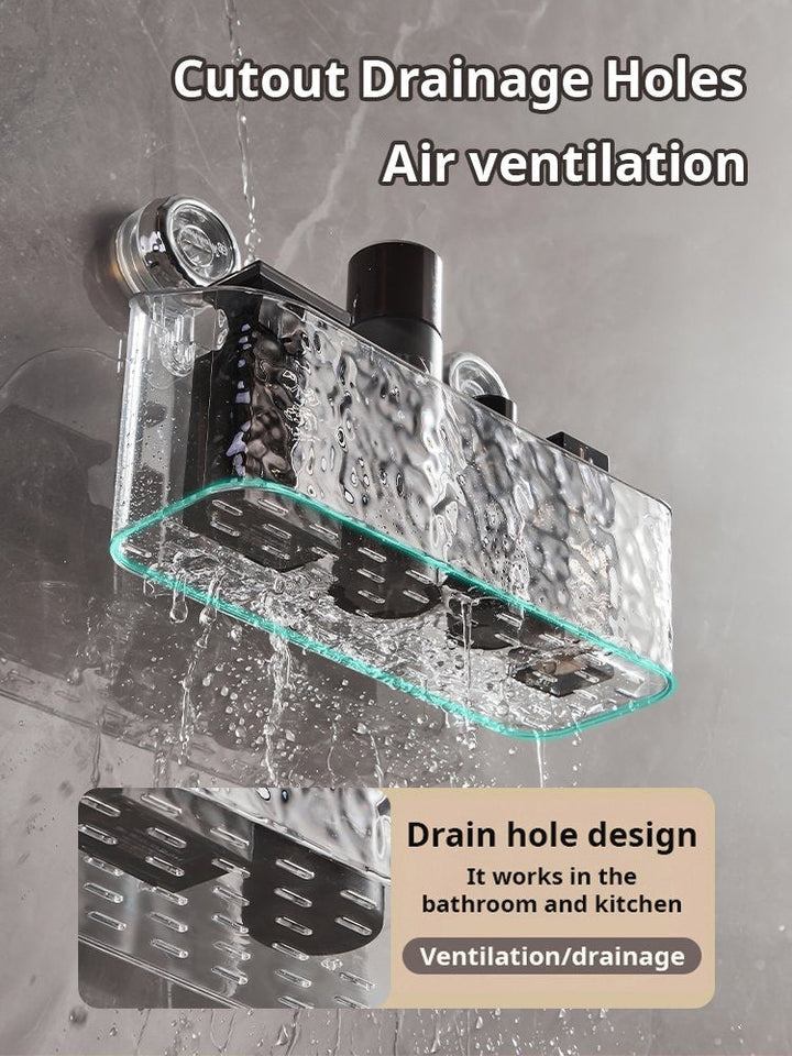 BowLift | Light Luxury Style Glacier Pattern Suction Cup Shelf