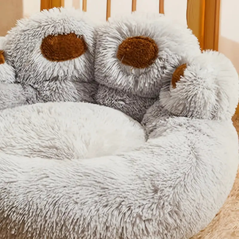 PawCuddle • Plush Paw-Shaped Dog Bed