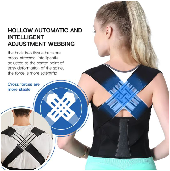 Posture correction belt | Instant back & shoulder support | Black