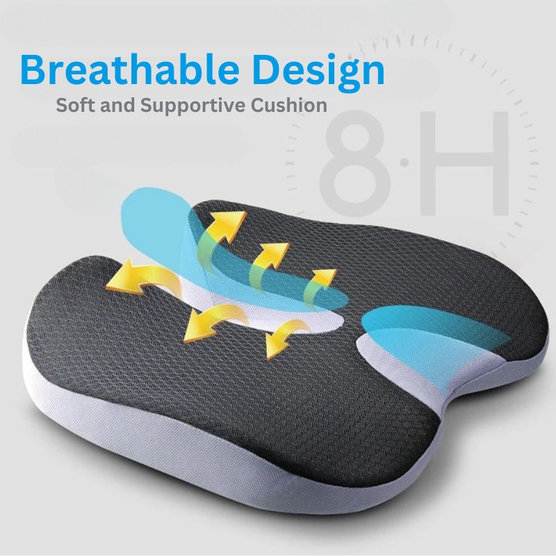 BowLift | Ergonomic Memory Foam Car Seat Cushion – Tailbone & Sciatica Support Pillow