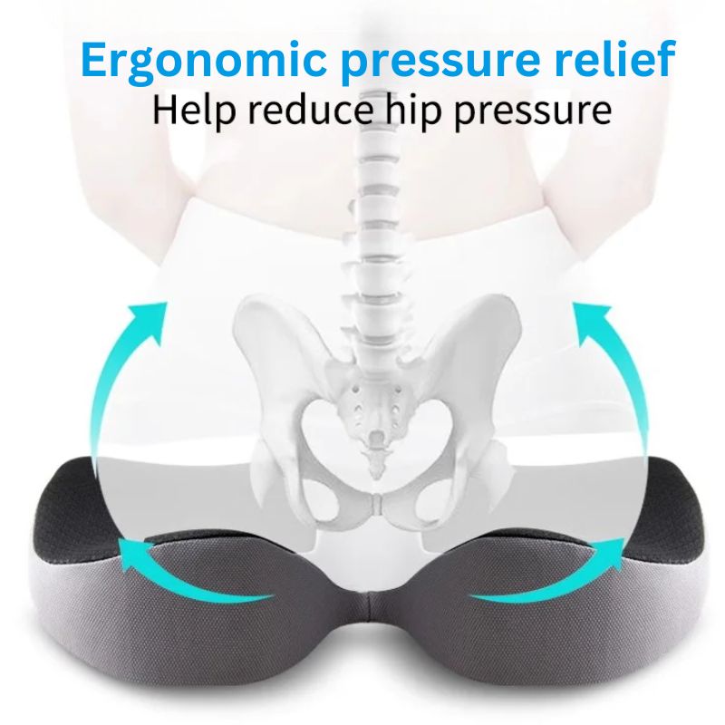 BowLift | Ergonomic Memory Foam Car Seat Cushion – Tailbone & Sciatica Support Pillow