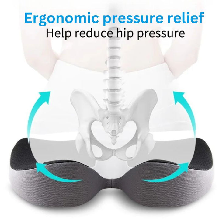 BowLift | Ergonomic Memory Foam Car Seat Cushion – Tailbone & Sciatica Support Pillow