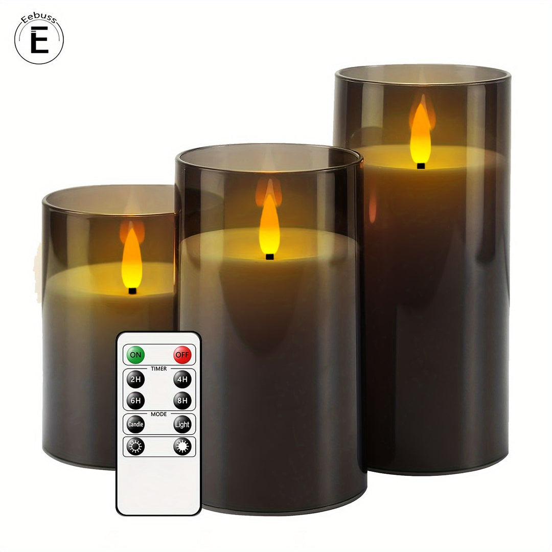 FlamelessGlow – Gray LED Candle with Timer Bowlift