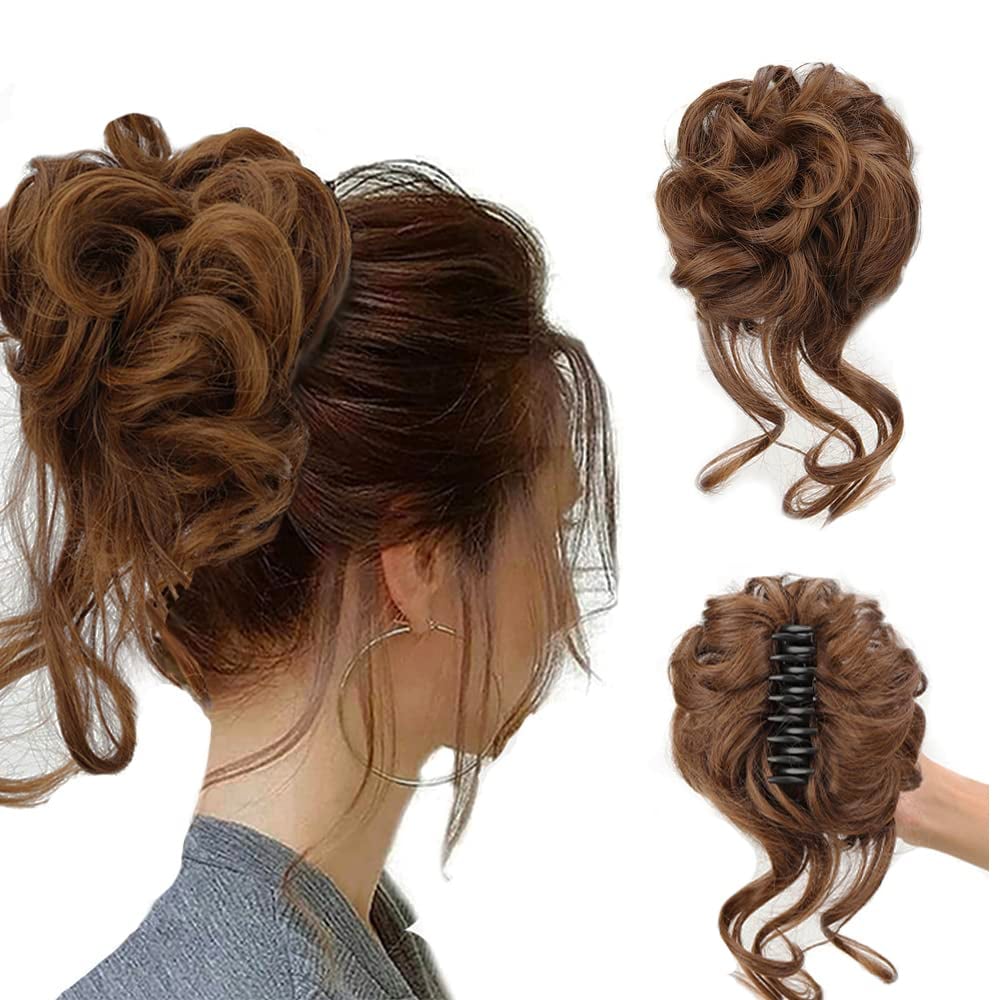 Curly Bun Hair Claw Clips Synthetic Fiber Hair Accessory