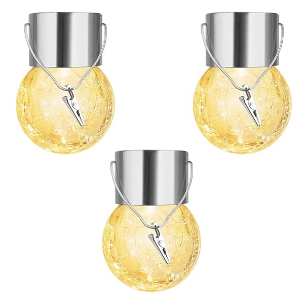 BowLift | Multicolor Crackle Glass Hanging Solar Light
