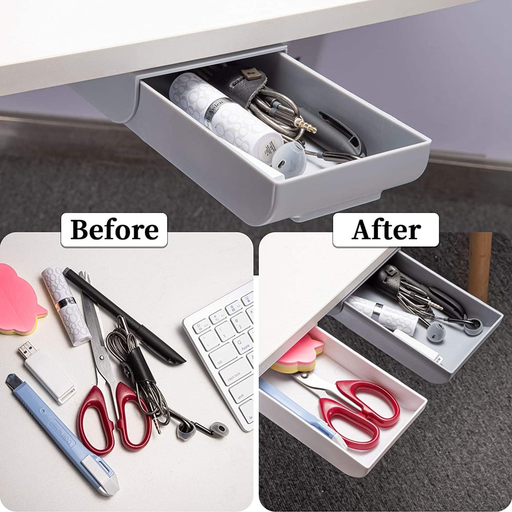 Under-Desk Drawer with Slim Self-Adhesive Installation