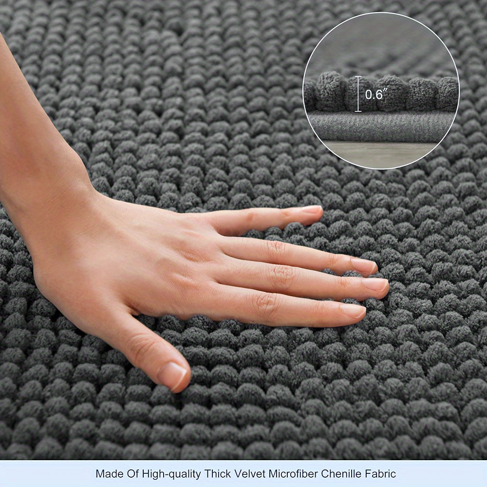 BowLift | Round Luxury Chen Bath Mat Ultra-Soft Chenille – Anti-Slip & Quick Drying