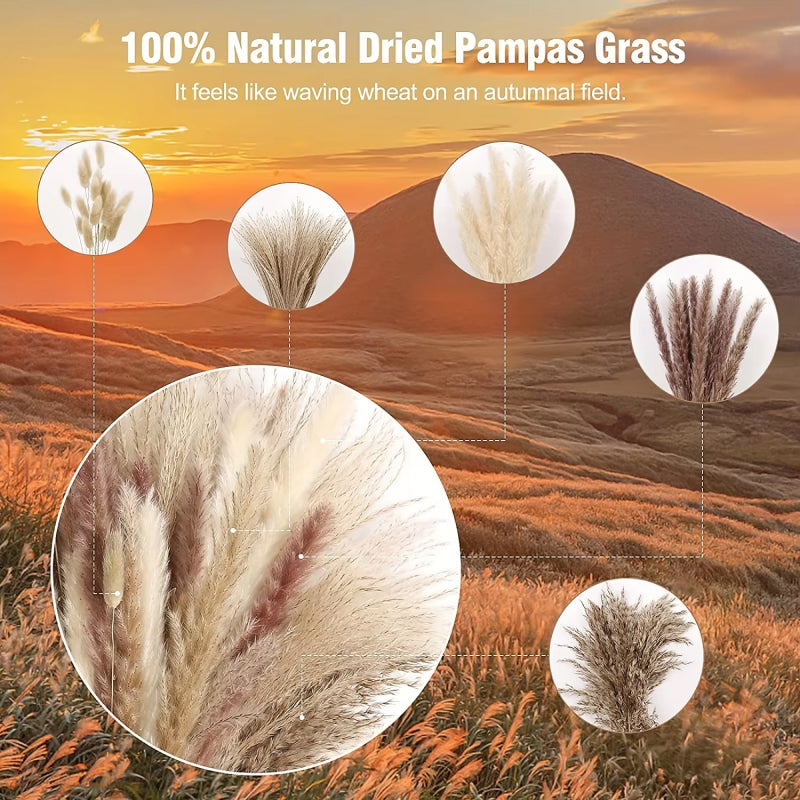 BowLift | 105pcs Natural Dried Flowers Pampas Grass Bouquet