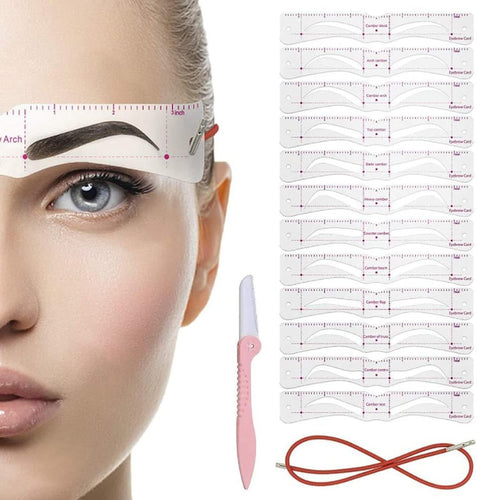 BowLift | Eyebrow Stencil Set — Reusable Brow Templates with Elastic Strap