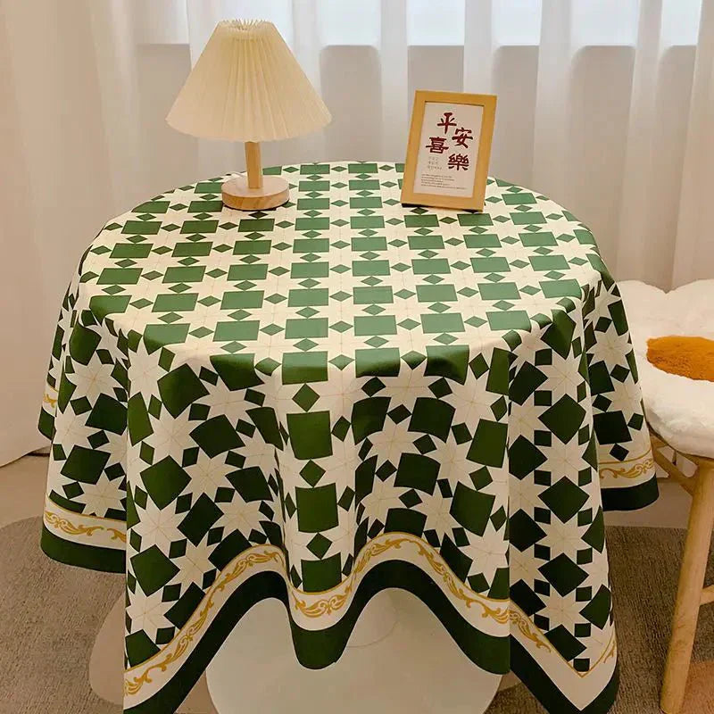 BowLift | Checked Design Round Cotton Tablecloth