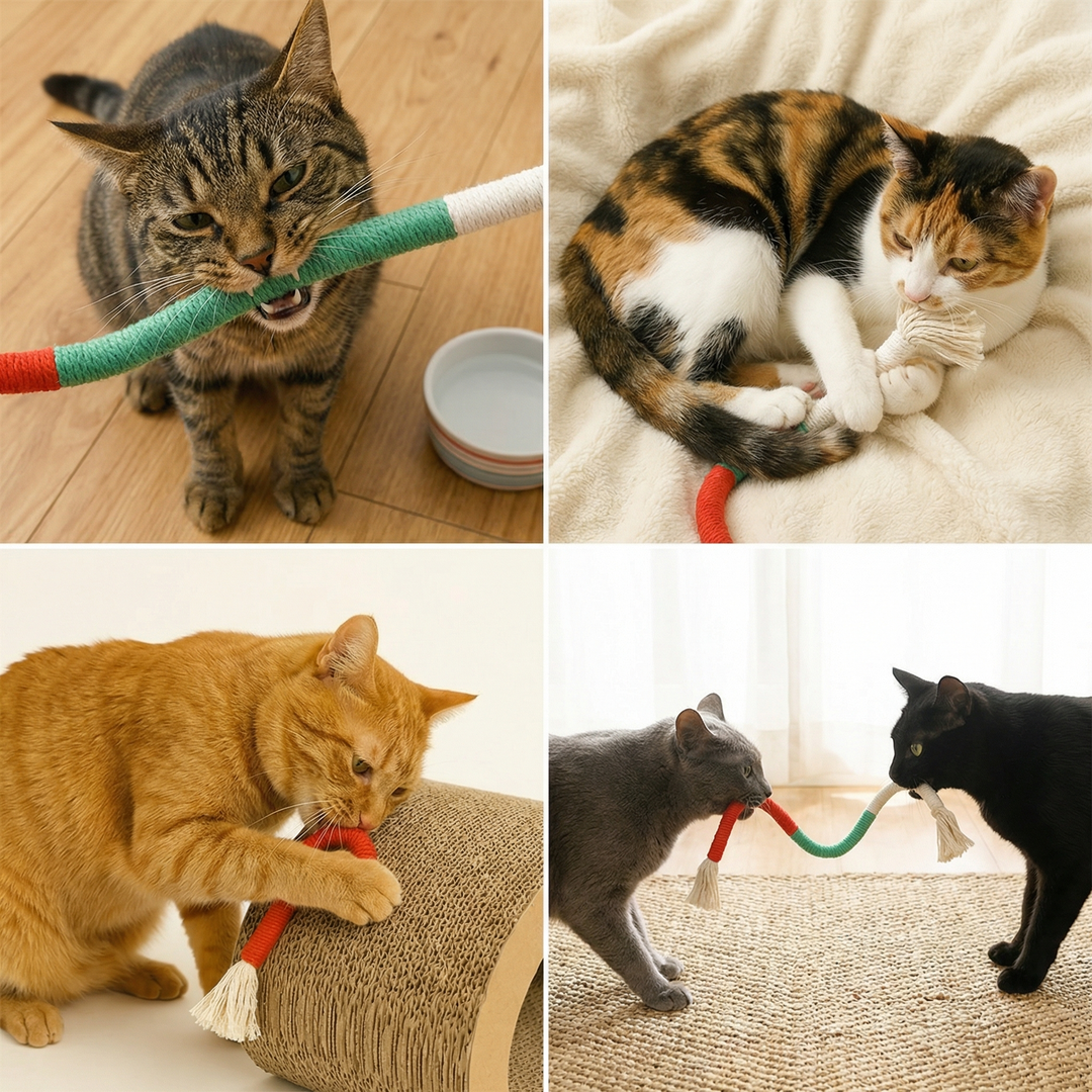 Natural cat chew rope – robust, promotes dental hygiene and reduces stress Bowlift