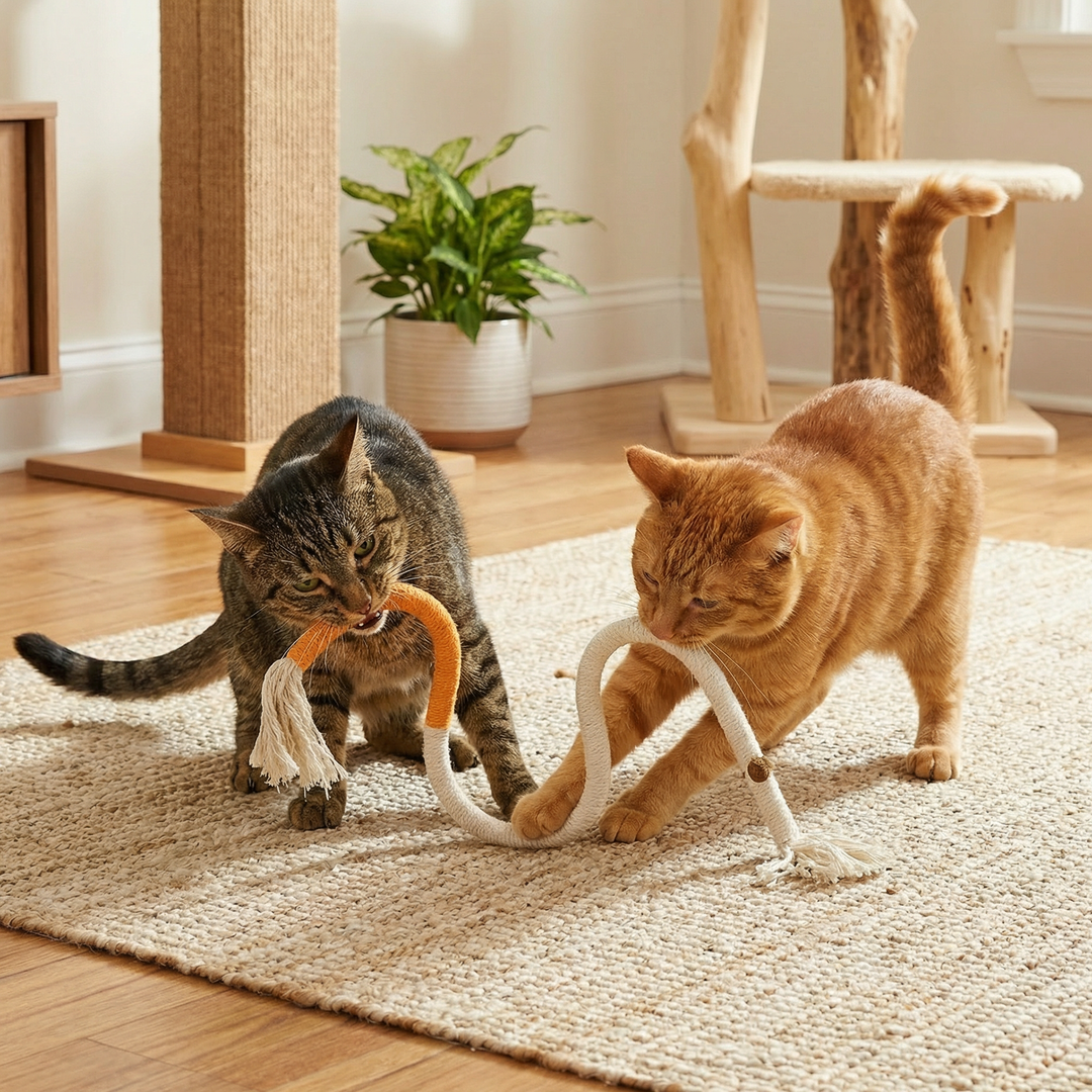 Natural cat chew rope – robust, promotes dental hygiene and reduces stress Bowlift