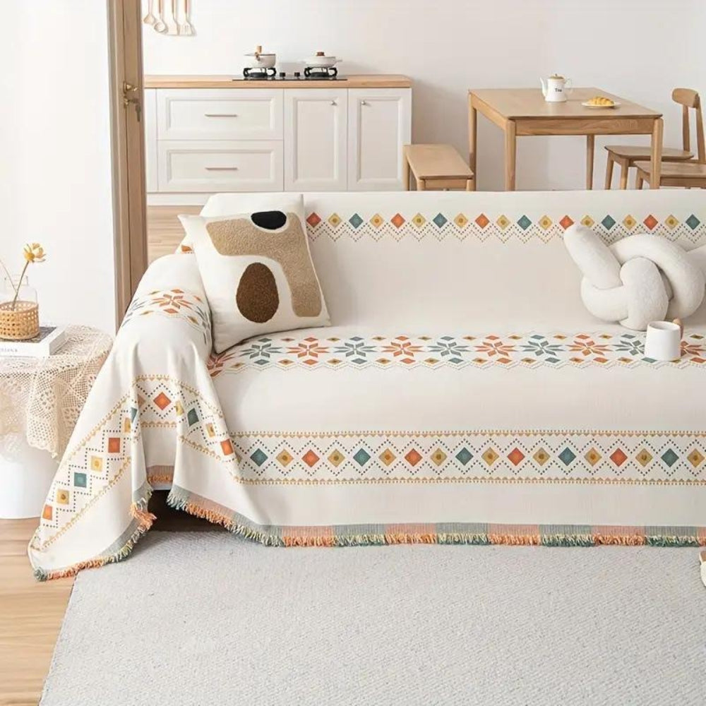 BowLift | Bohemian Tassel Sofa Cover Cotton Blend