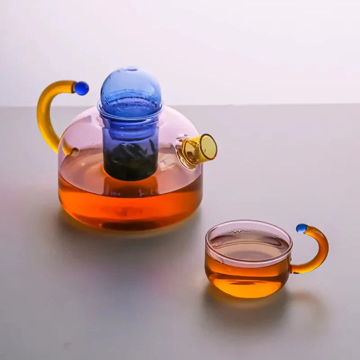 BowLift | Contrasting Color Translucent Teapot & Cup Set