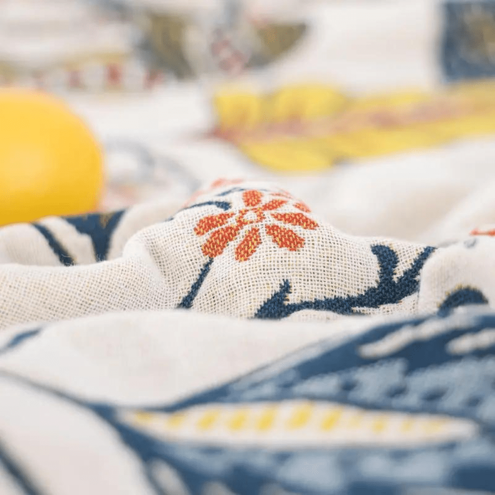 BowLift | MEADOWNEST BLANKET – Rustic Cotton Blanket with Floral Pattern & Reversible Design