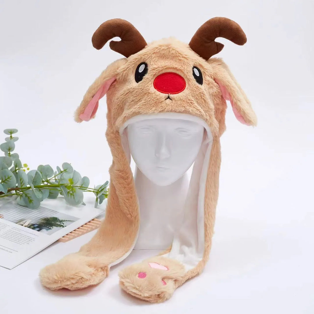 BowLift | BunnyBounce Plush Hat with Moving Ears for Kids & Adults