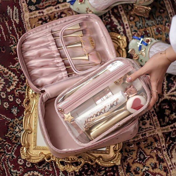 BowLift | Large capacity velvet cosmetic bag + wash bag