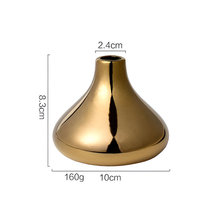 BowLift | Nordic Style Gold Ceramic Vase – Elegant Dry Flower and Water Plant Display