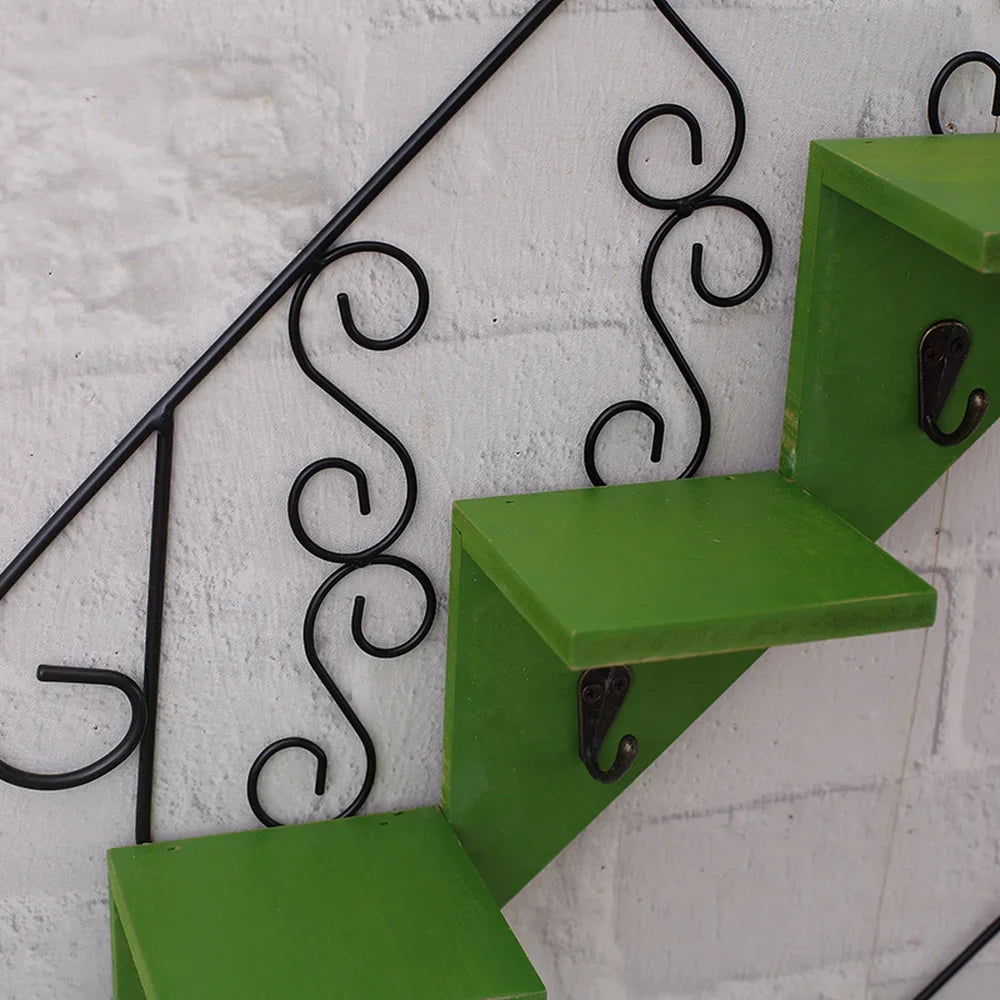 BowLift | Scandinavian Wind Iron Hanging Hook Shelf with Flower Pot Holders