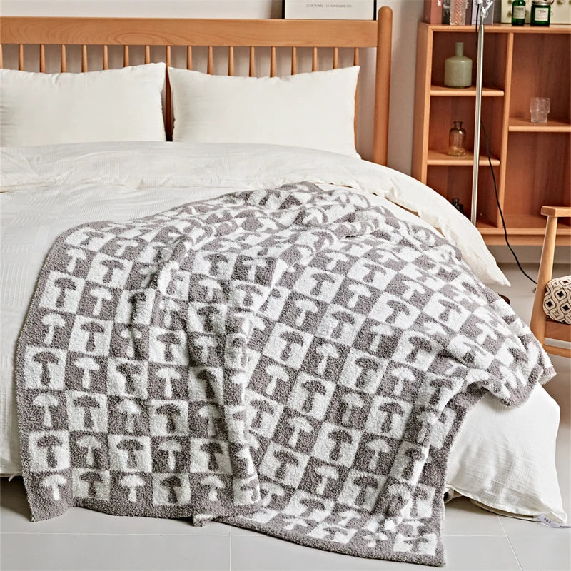 BowLift | Cozy Two Color Checkerboard Plaid Knitted Throw Blanket