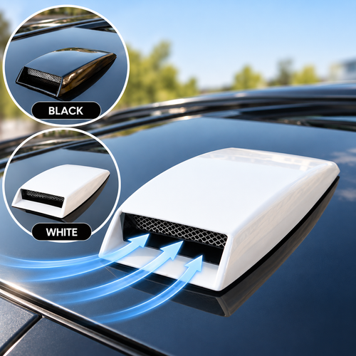Universal Adhesive-Mount Performance Hood Air Intake Scoop with Mesh Vent Bowlift
