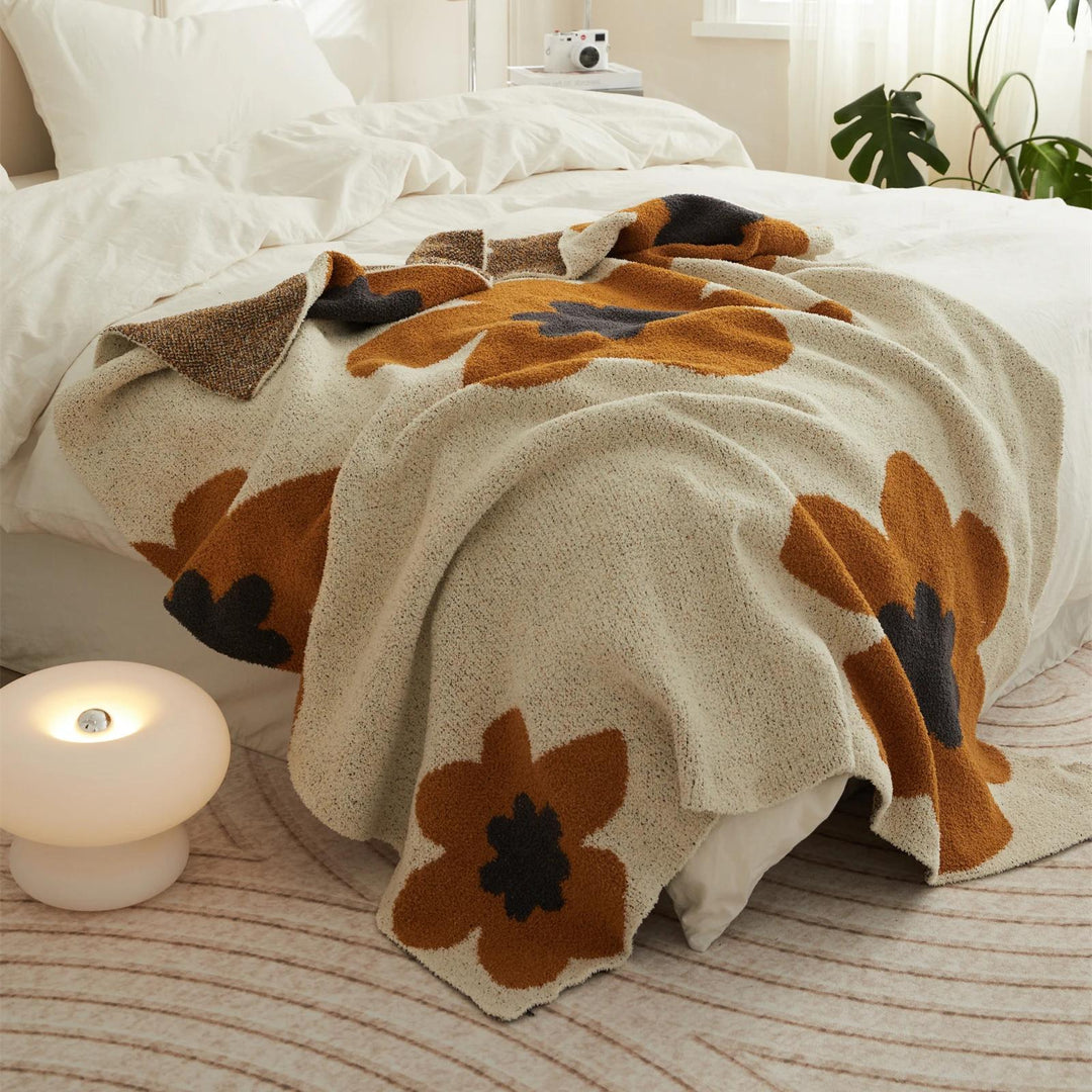 BowLift | Cozy Floral Knitted Throw Blanket