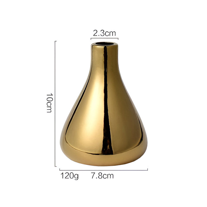 BowLift | Nordic Style Gold Ceramic Vase – Elegant Dry Flower and Water Plant Display