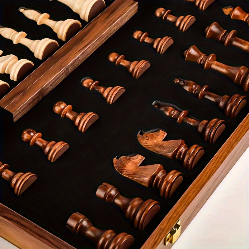 BowLift | Wooden Chess Set – Tournament Grade Folding Board with Handcrafted Pieces